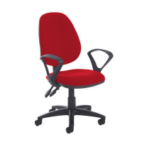 Jota high back PCB operator chair with fixed arms - Belize Red