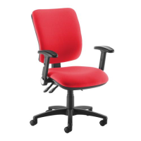 Senza high back operator chair with folding arms - red