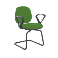 Jota fabric visitors chair with fixed arms - Lombok Green