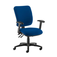 Senza high back operator chair with folding arms - Curacao Blue