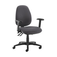 Jota high back operator chair with folding arms - Blizzard Grey