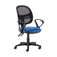 Jota Mesh medium back operators chair with fixed arms - Ocean Blue vinyl
