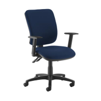 Senza high back operator chair with adjustable arms - Costa Blue