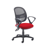 Jota Mesh medium back operators chair with fixed arms - Panama Red