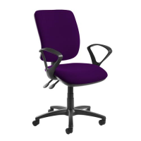 Senza high back operator chair with fixed arms - Tarot Purple
