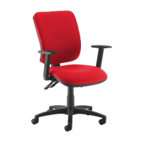 Senza high back operator chair with adjustable arms - red