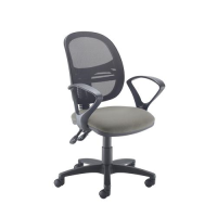 Jota Mesh medium back operators chair with fixed arms - Slip Grey