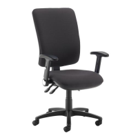 Senza extra high back operator chair with folding arms - Blizzard Grey