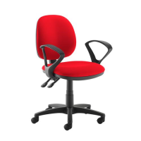 Jota medium back PCB operators chair with fixed arms - Belize Red