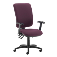 Senza extra high back operator chair with folding arms - Bridgetown Purple