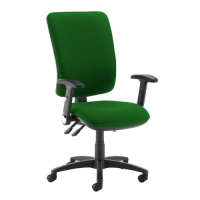 Senza extra high back operator chair with folding arms - Lombok Green