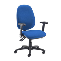Jota extra high back operator chair with folding arms - Scuba Blue