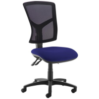 Senza high mesh back operator chair with no arms - Ocean Blue