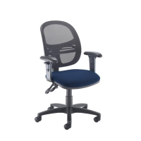 Jota Mesh medium back operators chair with adjustable arms - Costa Blue