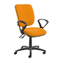 Senza high back operator chair with fixed arms - Solano Yellow