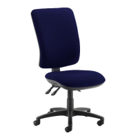 Senza extra high back operator chair with no arms - Ocean Blue
