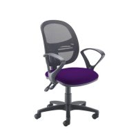 Jota Mesh medium back operators chair with fixed arms - Tarot Purple