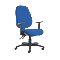 Jota extra high back operator chair with adjustable arms - Scuba Blue