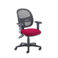 Jota Mesh medium back operators chair with adjustable arms - Diablo Pink