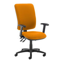 Senza extra high back operator chair with folding arms - Solano Yellow