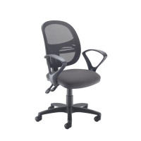 Jota Mesh medium back operators chair with fixed arms - Blizzard Grey