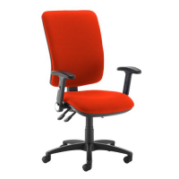 Senza extra high back operator chair with folding arms - Tortuga Orange