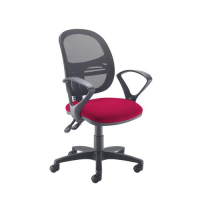 Jota Mesh medium back operators chair with fixed arms - Diablo Pink