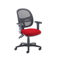 Jota Mesh medium back operators chair with adjustable arms - Panama Red
