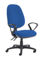 Jota extra high back operator chair with fixed arms - Scuba Blue