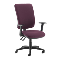Senza extra high back operator chair with adjustable arms - Bridgetown Purple