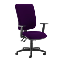 Senza extra high back operator chair with adjustable arms - Tarot Purple