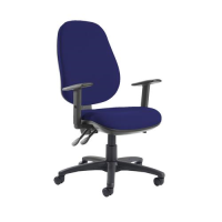 Jota extra high back operator chair with adjustable arms - Ocean Blue