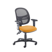 Jota Mesh medium back operators chair with adjustable arms - Solano Yellow