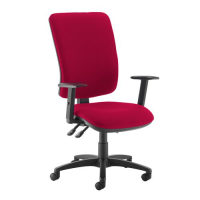 Senza extra high back operator chair with adjustable arms - Diablo Pink