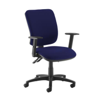 Senza high back operator chair with adjustable arms - Ocean Blue