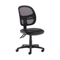 Jota Mesh medium back operators chair with no arms - Nero Black vinyl