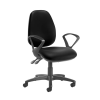 Jota high back operator chair with fixed arms - Nero Black vinyl