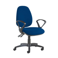 Jota high back operator chair with fixed arms - Curacao Blue