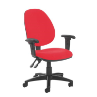 Jota high back PCB operator chair with adjustable arms - Belize Red