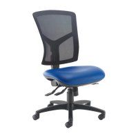Senza high mesh back operator chair with no arms - Ocean Blue vinyl