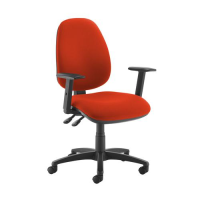 Jota high back operator chair with adjustable arms - Tortuga Orange