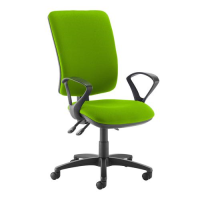 Senza extra high back operator chair with fixed arms - Madura Green