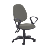 Jota high back PCB operator chair with fixed arms - Slip Grey