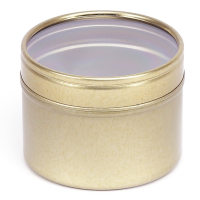 Gold Round Seamless Slip Lid Tins with Window