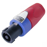4 pole cable connector, chuck type strain relief, red bushing