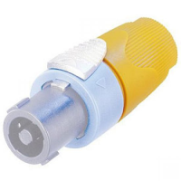 4 pole cable connector, chuck type strain relief, yellow bushing