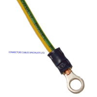 5MM RING TO RING GREEN YELLOW TRI RATED 2.5MM CABLE 0.5M