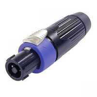 8-pole female cable connector, black-chrome metal housing, chuck type strain relief