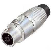 8-pole female cable connector, Nickel housing, chuck type strain relief