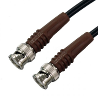 BNC Plug to BNC Plug Brown Boots Cable Assembly LMR195 0.25 METRE